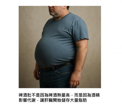啤酒肚怎麼來的？代謝系統被喝壞了，讓脂肪卡在肝臟上