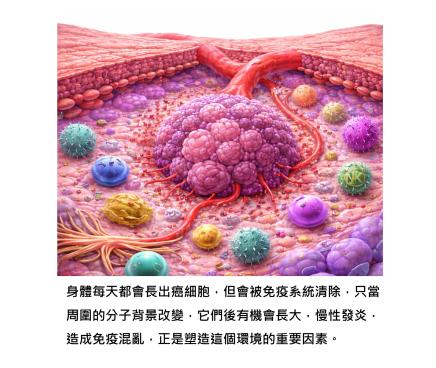 癌症不是壞細胞突然出現 - 是分子背景改變，讓它有機會長大